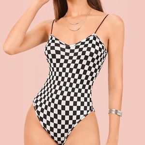 *NWOT* Checkered bodysuit
